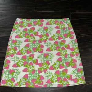 Lily Pulitzer Floral Pink and Green strawberry Skirt Size 4